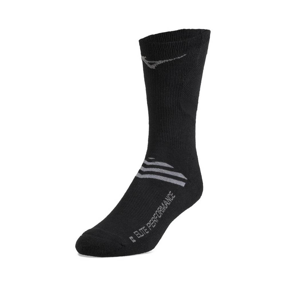 Womens Mizuno RUNBIRD® Crew Volleyball Socks Black Philippines (RLEVHM516)